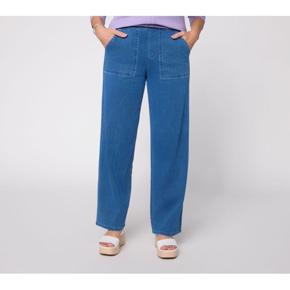 Denim & Co. Women's Petite Pants PM Make Your Selection: Comfy Knit Blue A735712